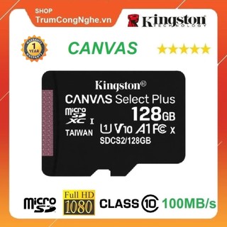 Thẻ nhớ 128GB Kingston microSDHC A1 V10 Canvas Select Plus Class10 tốc độ cao 100MB/s