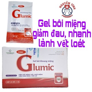 Gel bôi loét miệng Glumic giúp giảm đau, nhanh lành vết loét, viêm lợi, đau chân răng gói 3g dùng cho bé từ 6 tháng