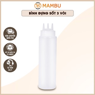 Chai nhựa đựng sốt 3 vòi