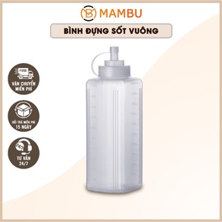 Chai nhựa đựng sốt/mứt có nắp. Dung tích 600ml/800ml/1000ml - Dụng cụ pha chế tiện ích