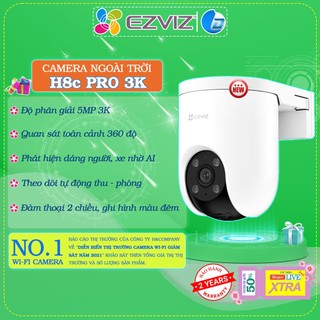 Camera wifi ngoài trời ezviz h8c pro 2k 2k+ 3k 3mp/4mp/5mp mẫu mới, xoay 360, báo động, màu đêm