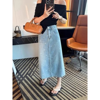Chân váy jean bigsize thêu nơ m5807 55-95kg