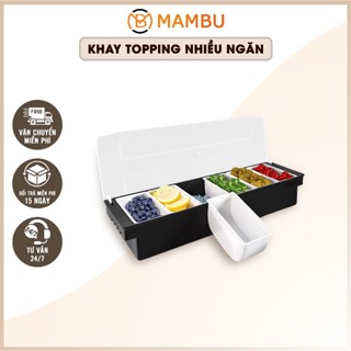 [ Sỉ ] Khay đựng topping 5 - 6 ngăn - Hộp đựng đồ topping - Thiết bị máy móc pha chế