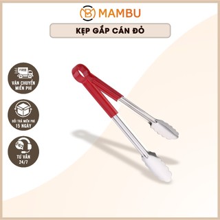 Kẹp gắp thức ăn inox cán đỏ - Đồ Dùng Nhà Bếp