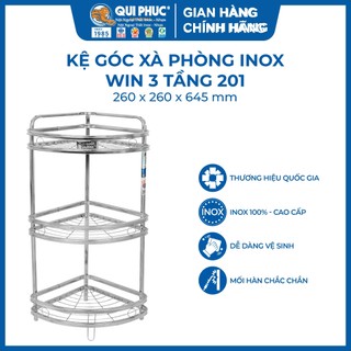 Kệ góc tường nhà tắm inox 201 win 3 tầng