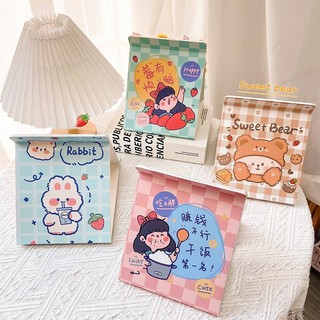 Gương giấy để bàn gấp gọn, Gương trang điểm để bàn bìa giấy gấp gọn hình gấu dễ thương