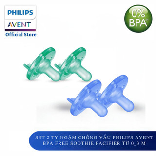 Set 2 ty ngậm chống vẩu philips avent bpa free soothie pacifier từ 0_3 m
