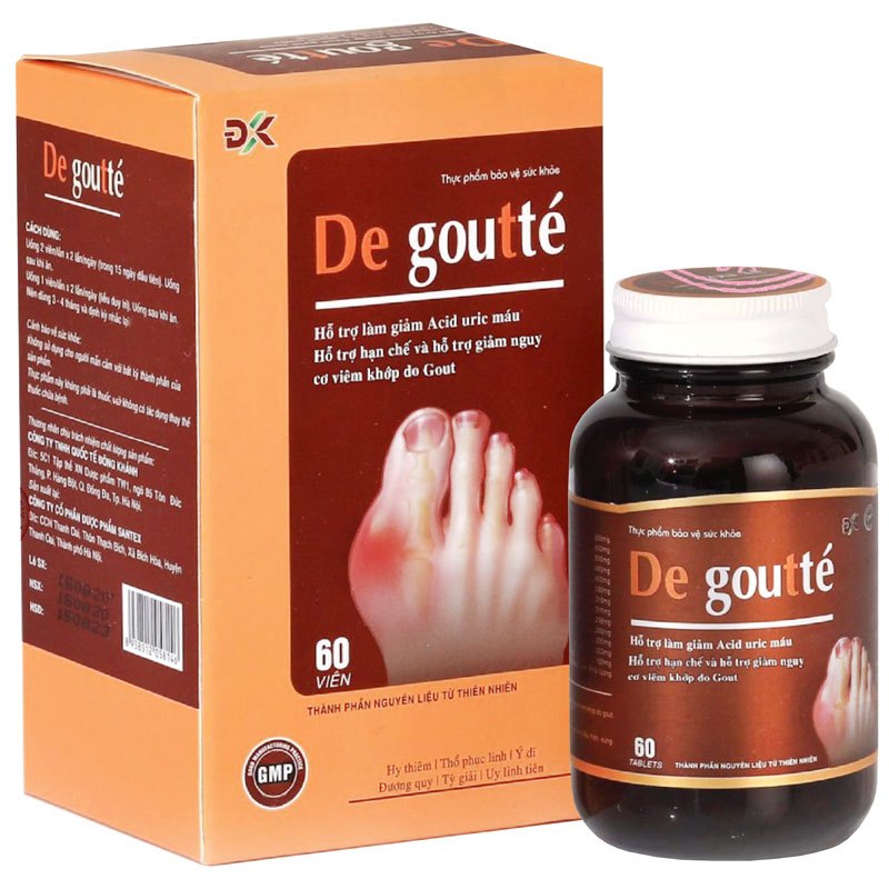 De goutte - Hỗ trợ làm giảm Acid uric máu, giúp hạn chế và giảm nguy cơ viêm khớp do Gout