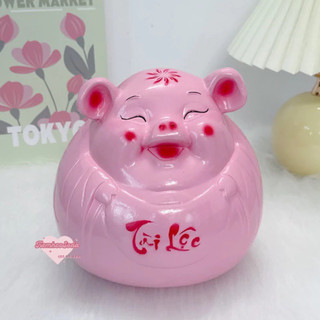 Lợn/heo đất, ống tiết kiệm tiền mẫu Ông địa tài lộc phong thuỷ trang trí tủ kệ TIỆM MẸ SODA