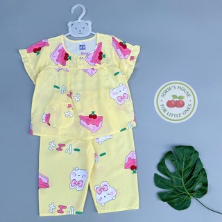 [Ảnh thật][9-35kg] Bộ tole lanh ÁO TAY NGẮN QUẦN DÀI bé gái