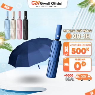 Ô che mưa gấp gọn 24 nan chống tia UV ô chống nắng sử dụng chất liệu vải cao cấp 4 màu tặng túi đựng ô