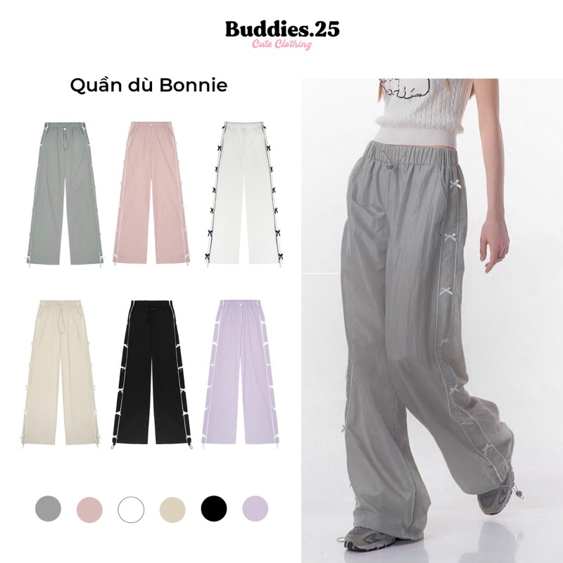 Quần dù Bonnie viền nơ dây rút kiểu Buddies.25