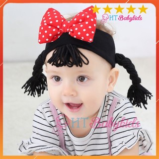 Băng đô che thóp cotton đính nơ đỏ phồng đáng yêu cho bé BD74 Mimo Baby