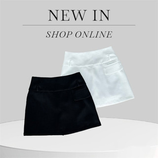HIPU.VNXK - Chân váy Tweed chữ A túi giả dây kéo phía sau, có lót quần 2m.