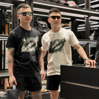 Áo Thun nam DSQ hình in nhiệt cao cấp vải cotton co dãn 2 chiều có 2 mầu trắng và đen phù hợp cho nam