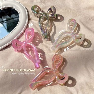 Kẹp tóc nơ hologram nhiều màu dễ thương cho bánh bèo
