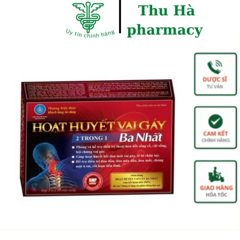 (Chính hãng) Hoạt huyết vai gáy ba nhất - Giúp hoạt huyết hết đau mỏi vai gáy , tê bì chân tay , đau đầu , đau nửa đầu