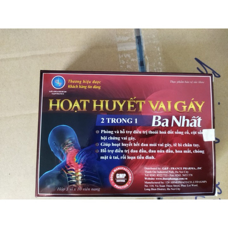 (Chính hãng) Hoạt huyết vai gáy ba nhất - Giúp hoạt huyết hết đau mỏi vai gáy , tê bì chân tay , đau đầu , đau nửa đầu