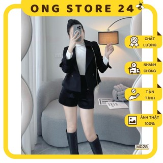 MO25/ Áo Khoác Vest Nữ Blazer Kaki Cao Cấp