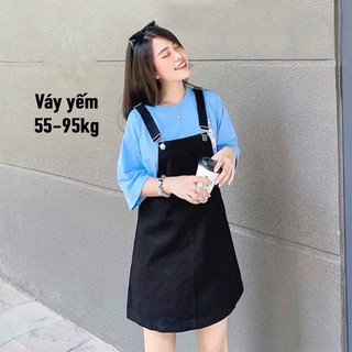 Yếm váy bigsize  kaki không giãn,  YVD16 size 55-95kg