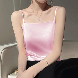 Áo 2 dây nữ lụa satin cao cấp mặc trong áo blazer, chất vải mịn, mát - AO0041