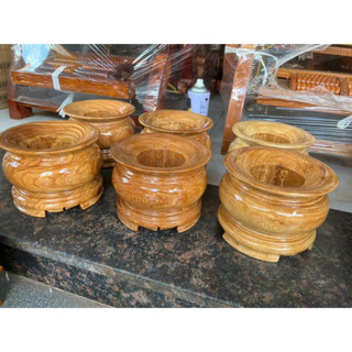 Bát nhang -lư hương gỗ gõ nguyên khối
