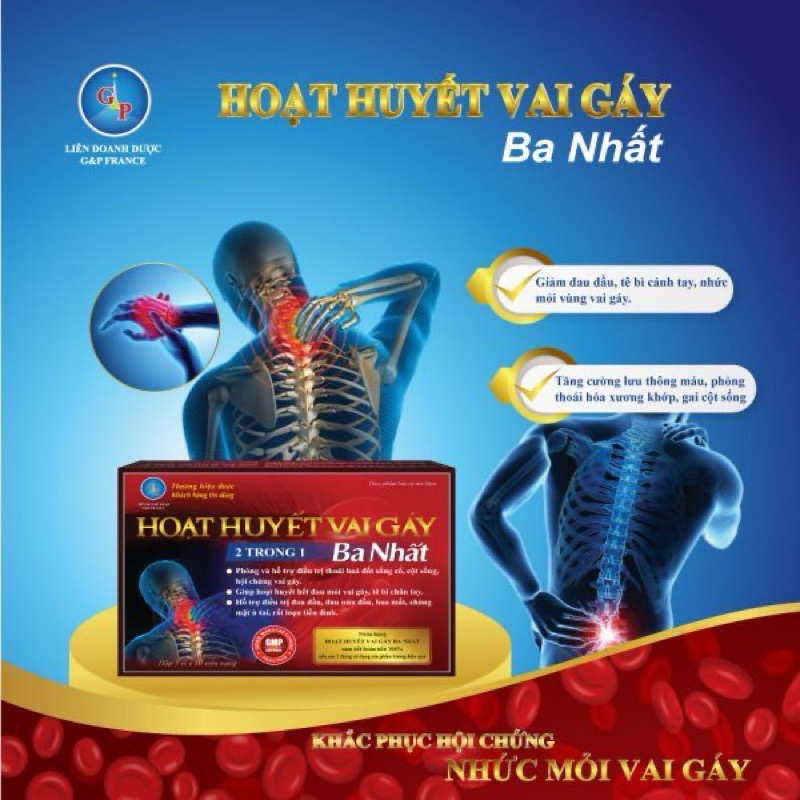 (Chính hãng) Hoạt huyết vai gáy ba nhất - Giúp hoạt huyết hết đau mỏi vai gáy , tê bì chân tay , đau đầu , đau nửa đầu