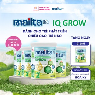 Combo 4 Sữa bột Mailta iQ Grow cho bé 1-10 tuổi giúp Phát triển chiều cao và cân nặng tiêu hóa tốt - Hộp 800G
