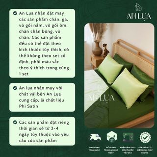 Bộ chăn drap 4 món (MAY THEO YÊU CẦU) An Lụa mịn mát và thân thiện cho da - vải lụa phi satin