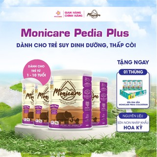 Combo 4 Sữa bột Monicare Pedia Plus cho trẻ 1-10 tuổi giúp Tiêu Hóa Khỏe, Hấp Thụ Tốt cho trẻ biếng ăn, thấp còi - 900G