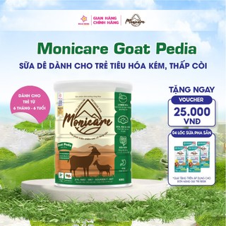 Sữa Dê Monicare Goat Pedia cho trẻ dưới 6 tuổi dị bị ứng đạm sữa bò Giúp Tăng Cân, Hết Biếng Ăn-Hộp 900G