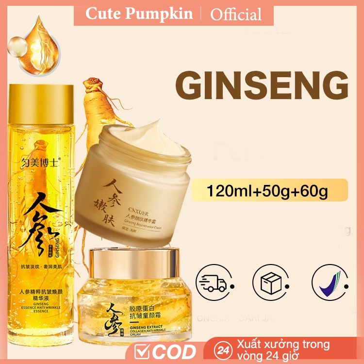 CP Bộ Chăm Sóc Da Nhân Sâm 3 Sản Phẩm Serum Nhân Sâm 120ml+ Kem 60g+ Gel 50g Dưỡng Ẩm Chăm Sóc Da