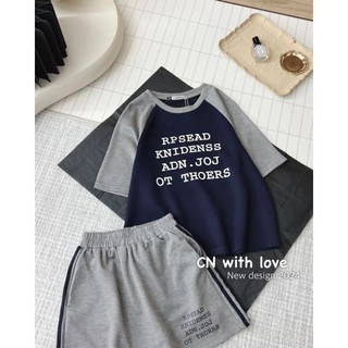 Sét áo chữ pha tay+chân váy