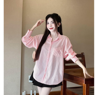 Set áo sơ mi kẻ sọc nơ sau kèm short