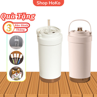 Ly giữ nhiệt Style inox 316 500ml cốc giữ nhiệt ShopHoKo quai xách ống hút tiện lợi đi học đi làm