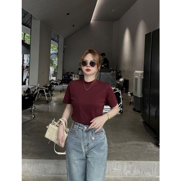 Áo phông cổ 2p trơn cộc tay