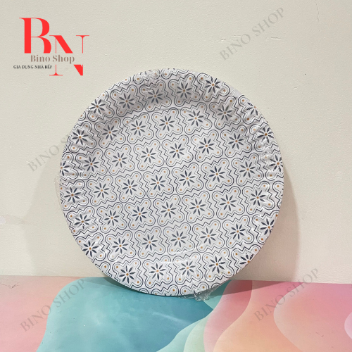 Đĩa Giấy In Hoa 23 cm- 10 Cái