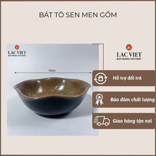 Bát vuốt hoa sen men gốm Bát Tràng