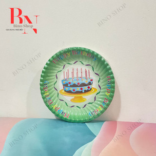 10 Dĩa Giấy In Hoa 16cm, Dĩa Giấy Dùng Một Lần