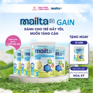 Combo 4 Sữa bột Mailta iQ Gain cho trẻ từ 1 tuổi trở lên hỗ trợ tình trạng suy dinh dưỡng nhẹ cân - Hộp 800G