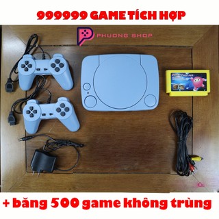 Máy chơi game 4 nút cổ điển có trò bắt vịt - Tích hợp sẵn 999999 trò, kèm băng 500 game không trùng