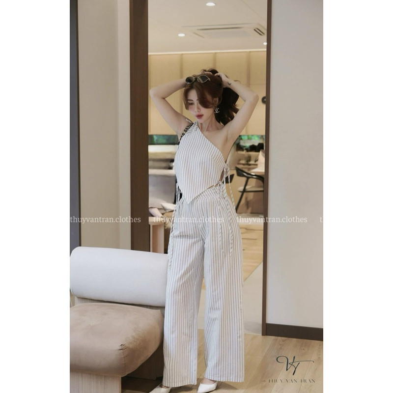 Set yếm lệch kẻ 𝐁𝐀𝐆𝐄𝐎