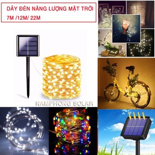 Dây Đèn LED Trang Trí Năng Lượng Mặt Trời Chống Nước Ngoài Trời Decor Chill Ban Công Sân Vườn Cây Nhiều Màu