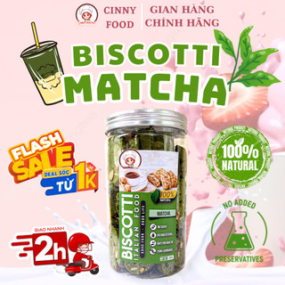 Bánh Biscotti 100% nguyên cám vị Matcha CinnyFood, bánh ăn kiêng giảm cân, eatclean