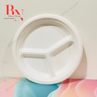 Đĩa Giấy Bả Mía 3 Ngăn  Grazc - 10 Cái/Xấp