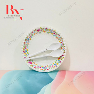 Đĩa Giấy Tiệc Sinh Nhật 16cm Muỗng -10 Cái