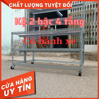 Kệ sắt v lỗ V3 bậc thang 2 bậc 4 Tầng kệ,kệ sắt đa năng vỉ lưới sắt ô vuông trưng bày cây cảnh ,để hàng ,,,