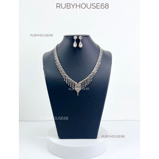 Cổ da pu màu đen, trắng trưng dây chuyền rẻ đẹp cho shop Rubyhouse68