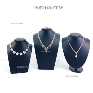 Cổ da pu màu đen, trắng trưng dây chuyền rẻ đẹp cho shop Rubyhouse68
