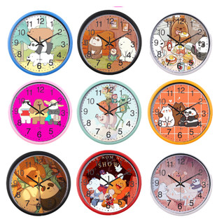 Đồng hồ treo tường ba anh em gấu  DHTI1 cute dễ thương 13cm 19cm
